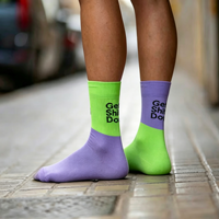 Chaussettes de course antidérapantes personnalisées de haute qualité, chaussettes de cyclisme Coolmax en nylon, chaussettes de performance athlétique pour la course à pied