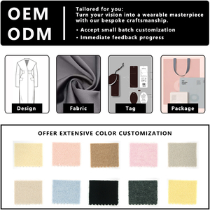 Weshallo Tùy Chỉnh Đôi Phải Đối Mặt Dài Áo Khoác Len Mùa Đông Sang Trọng Cashmere Len Áo Khoác Phụ Nữ Với Vành Đai - Product Image 6