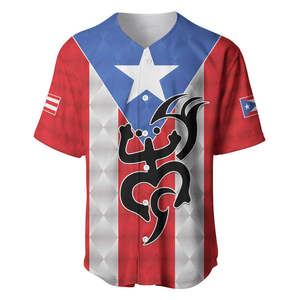 Jersey Baseball Kustom Puerto Rico Sepak Bola, Ayo, El Huracan Azul, Gambar Kustom Sublimasi, Seragam Baseball Puerto Rico - Product Image 3