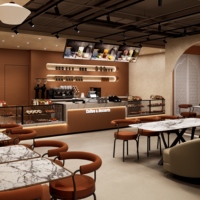 Design d'intérieur personnalisable pour bar à café et salon de thé, comptoir de café, comptoir de réception sur mesure, design personnalisé