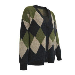 Cardigan <span class=keywords><strong>en</strong></span> tricot pour femme YIYU à col <span class=keywords><strong>en</strong></span> V, faible MOQ, vente chaude, <span class=keywords><strong>pull</strong></span> long et ample de luxe pour femme - Product Image 3
