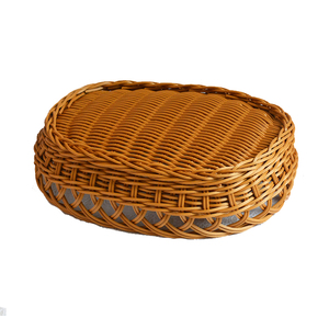 Cestino portaoggetti ovale intrecciato in <span class=keywords><strong>plastica</strong></span> fatto a mano cestino <span class=keywords><strong>per</strong></span> <span class=keywords><strong>pane</strong></span> in Rattan PP <span class=keywords><strong>per</strong></span> cibo da cucina Picnic <span class=keywords><strong>pane</strong></span> articoli vari - Product Image 3