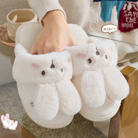 Pantoufles en peluche d'animaux de dessin animé 3D avec logo personnalisé, semelle antidérapante en PVC, pantoufles d'intérieur chaudes pour l'hiver, pour femmes et hommes
