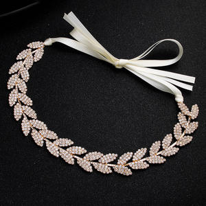 Diademas de Cristal de Diseño Original, Diadema Flexible con Pedrería, Tocado de Novia <span class=keywords><strong>para</strong></span> Boda, Cadena con Hojas - Product Image 2