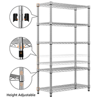 Étagère utilitaire en acier chromé robuste MZG 1250 lbs à 5 niveaux, organiseur en acier, étagère à fils pour garage