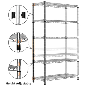 MZG 1250 lbs Steel Heavy Duty 5-Tier Utility Chrome Shelving <b>Unit</b> Steel Organizer Wire Rack for Garage - Product Image 3