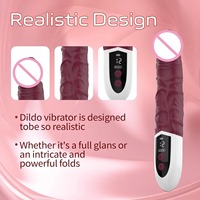 10-Modus Vibrations-Realistischer Dildo Vibrator mit LED-Anzeige Weiblicher Klitoris- und Analstimulator Wiederaufladbares Erwachsenen-Sexspielzeug für Frauen