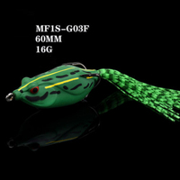 Lutac OEM Frog/green/60mm/16g/pointed Mouth/Wide Double Hook Lifelike Skin Snake Head