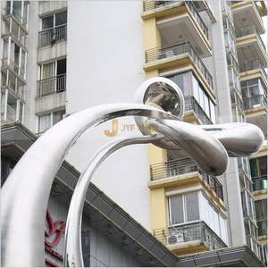 Escultura de Acero Inoxidable Pulido con Acabado Espejo, Estilo Moderno y Abstracto para Decoración de Jardín Exterior, Modelo LL320, Fabricantes, en Venta - Product Image 3