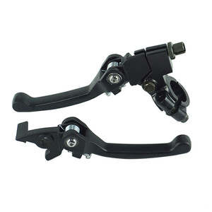 Palanca de Freno y Embrague Plegable para Motocicleta Todoterreno, Aluminio Negro y Plateado, Ambidiestro, Mejora de Montaje en Manillar - Product Image 1