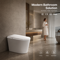 WC intelligent carré moderne avec télécommande, siphon en S/P, sans limite de pression d'eau, réservoir encastré, siège chauffant, tension personnalisable