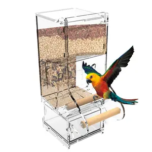优质透明亚克力鹦鹉蜂鸟小型大型悬挂自动喂鸟器