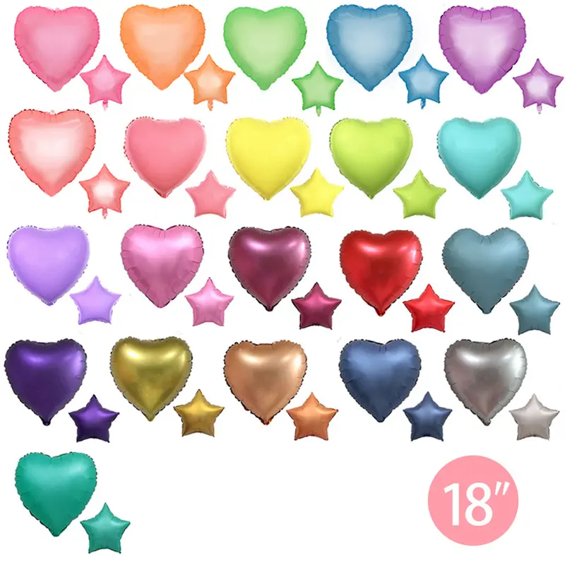 18 дюймовые металлические цветные свадебные гелиевые шары, розовое золото, звезда, сердце, фольгированные шары, украшение для вечеринки в честь Дня Рождения