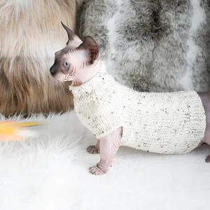 Qiqu – pull en tweed pour animal de compagnie, doux et personnalisé, vêtement pour petit chat, sphynx, gilet pour chaton mignon, bambin, Devon Rex