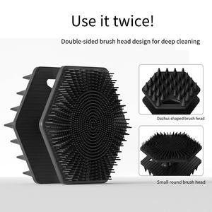 Brosse de Douche et de Shampooing en Silicone Double Face 2-en-1 – Brosse de Nettoyage Corporel et Masseur de Cuir Chevelu en Silicone Écologique - Product Image 3