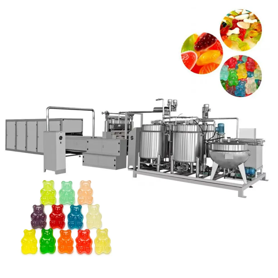 Çin'den şeker üretim makinesi otomatik sakızlı şeker yapma makinesi/jöle şeker yatırma makinesi