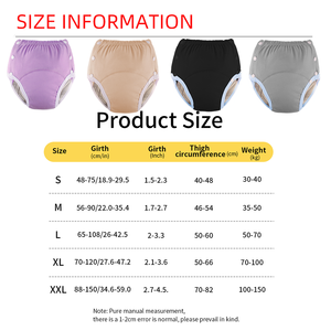 <span class=keywords><strong>Couches</strong></span> lavables en coton PUL pour adultes, imperméables, matière douce, sous-vêtements anti-<span class=keywords><strong>fuites</strong></span> pour l'incontinence urinaire - Product Image 2