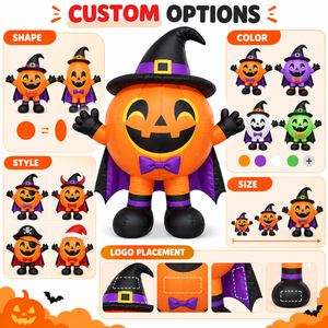 Palloni Gonfiabili Pubblicitari a Forma di Zucca e Strega di Halloween per Esposizioni Commerciali e Decorazioni per Festival di Halloween all'Aperto - Product Image 5