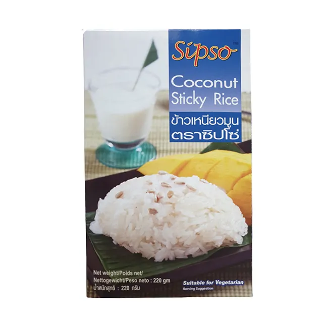 Cuisine thaïlandaise, riz épais, noix de coco, desserts prêt à manger, marque Sipso, qualité supérieure de thaïlande, facile à cuisiner