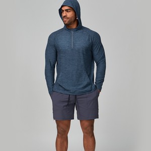 Camisetas de Entrenamiento de Manga Larga con Logotipo Personalizado, Corte Ajustado, Diseño en Blanco, Cuello Redondo, Color Sólido, Ligeras, Sudaderas con Capucha para Hombre - Product Image 1