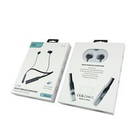 Earphone Stereo Bass Nirkabel dengan Klip Kabel yang Dapat Disesuaikan, Headset Neckband BT, Earphone Boat