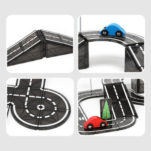 บล็อกของเล่นบล็อกแม่เหล็ก30ชิ้นสำหรับสร้างถนน3D การจราจรในเมือง - Product Image 2