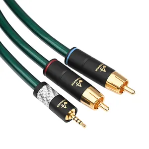 立体声2.5毫米插孔镀金至2 Rca扬声器影音电视电缆公对母音频Rca电缆母电缆