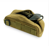 Étui de rangement tactique pour lunettes de soleil et lunettes de protection avec pochette Molle, fermeture éclair brodée, boîte en nylon imperméable