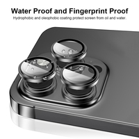 YCYMO pelindung lensa kamera, penutup penuh mata elang untuk iphone 15 Pro pelindung layar kaca tempered