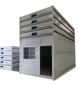 Casa Container Pieghevole Prefabbricata Modulare Portatile <span class=keywords><strong>in</strong></span> Pannelli Sandwich d'Acciaio per Ufficio, Villa, Hotel - Product Image 1