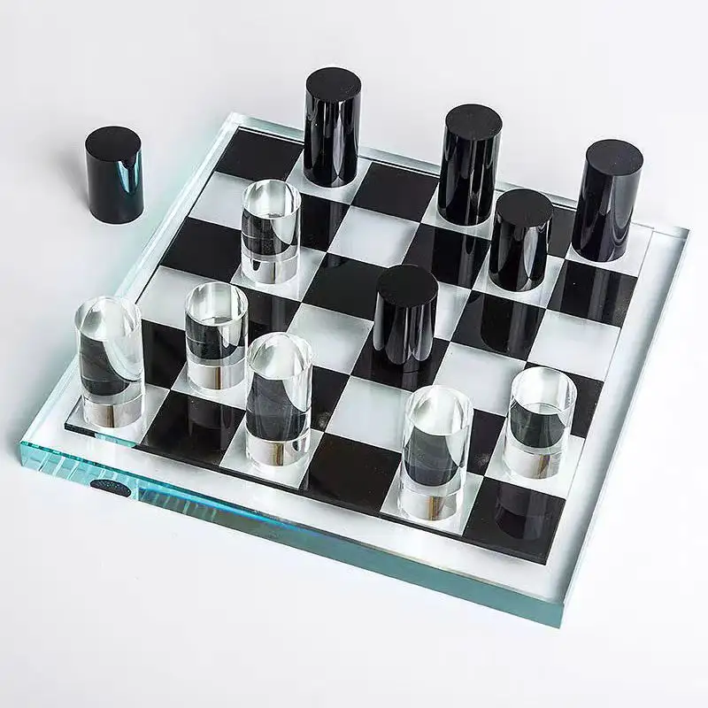 Puzzle de table transparent personnalisé plateau de jeu exquis décontracté boîte-cadeau jeu d'échecs en acrylique