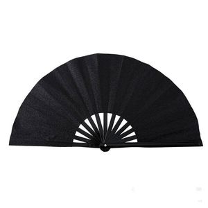 Ventilador de bambú reflectante de doble cara de 33 cm, versátil, con tela personalizada para efectos escénicos, ideal para Halloween y Navidad, diseño clásico pintado. - Product Image 6