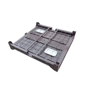 Euro tùy chỉnh wlded kho sơn tĩnh điện đóng mở <span class=keywords><strong>Stackable</strong></span> hậu cần cứng nhắc thép dây kim loại lưới lưu trữ Pallet lồng - Product Image 2
