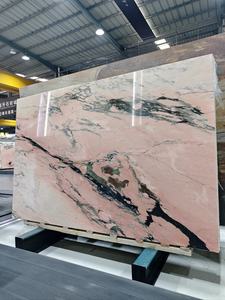 Vente en gros de carreaux de marbre naturel à l'encre rose pierre douce et artistique pour comptoirs et tables et accents de sol accrocheurs - Product Image 4