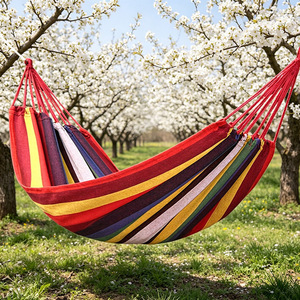 Outdoor <b>hammock</b> camping gear, rainbow canvas swing, home leisure swing, <b>hammock</b>, student lazy bed, hanging chair. - Product Image 2