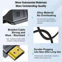 Cable HDMI 2.2 de Alta Definición de 96 Gbps, 16K/60Hz HDR, Conector Chapado en Oro, Ultra Alta Velocidad para Audio, Video, TV, Monitor, Proyector