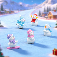 Figurines de bonhomme de neige miniatures en résine pour Noël, décorations de bonhomme de neige pour bricolage de Noël, artisanat, jardin féerique, décoration de maison de poupée