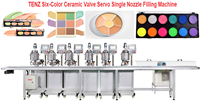 Machine de remplissage à chaud à six couleurs avec valve en céramique et un seul buse, remplisseuse à chaud cosmétique pour rouge à lèvres, baume à lèvres, palette de fards à paupières