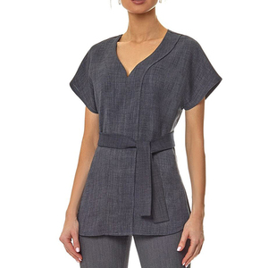 Seragam Perawat Spa Wanita 100% Poliester Custom Nyaman Tenun untuk <span class=keywords><strong>Salon</strong></span> Kecantikan, Layanan OEM - Product Image 3