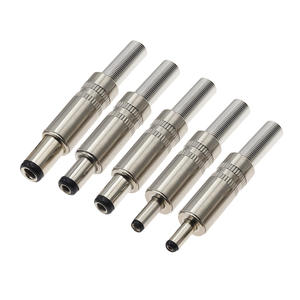 Conector Macho Metálico para Alimentación CC 5.5x2.1mm 2.5mm Soldable de Acero Inoxidable 12V Sin Conexión a Tierra - Product Image 3