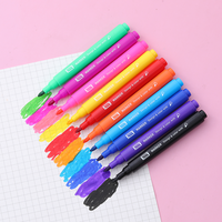 Lot de 10 mini stylos aquarelles en plastique multicolores marqueurs de couleurs lavables