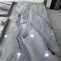 Panneau mural en marbre emboîtable 1220x2440mm, feuille PVC UV, épaisseur 5mm, imperméable, personnalisable pour hôtels et salles de bain