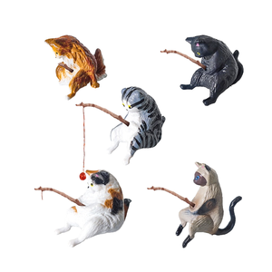 Offre Spéciale mignon Mini chat de pêche en plastique modèle écologique bricolage Terrarium ornement décoratif pour la décoration de réservoir de poissons - Product Image 1