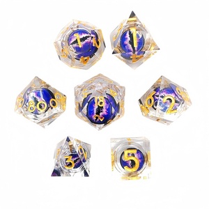 Dés à facettes en résine Longan pour jeux de société DND, Dragon Dungeon, COC, Running Team, TRPG, Cthulhu, D4-D20, ensemble d'insectes, 7 pièces - Product Image 3