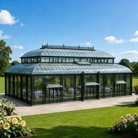 Serre en fer forgé, ensemble complet, panneaux de toit en verre pour la culture de plantes de loisir, taille personnalisée, OEM ODM