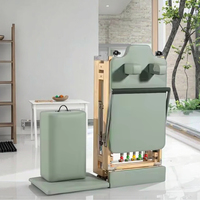 Machine de Pilates Reformer pliable en bois de chêne avec pieds extensibles, vente en gros, MOQ 20, pour chaînes de studios
