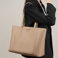 Sac fourre-tout pour femme de grande capacité, en cuir véritable, fermeture à glissière, doublure en polyester, haute qualité, usage quotidien