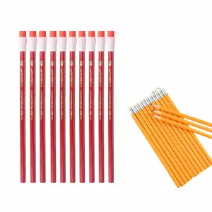 木箱HB铅笔黄红色带橡皮擦散装铅笔适合儿童艺术学生用品卷笔刀黑色铅