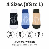Chaussettes antidérapantes pour chien en coton, avec attaches velcro, respirantes, 4 pièces, pour petits chiens, empêchent de lécher