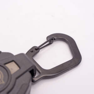 Garantie de qualité Anti-perte Mousqueton tactique en ABS Porte-badge à enrouleur avec cordon métallique rétractable 45g 151mmx42mmx16mm - Product Image 3